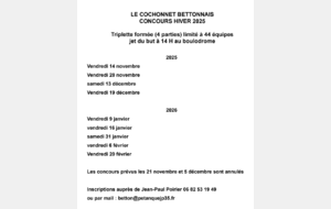 Concours HIVER 2025-2026 à BETTON
