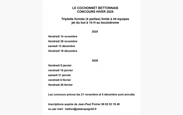 Concours HIVER 2025-2026 à BETTON